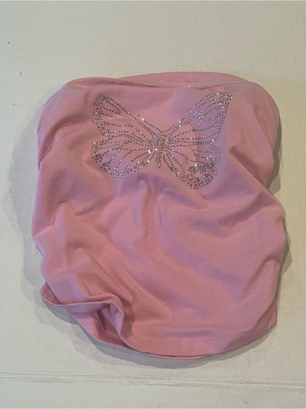 PINK Victoria's Secret Pink Rhinestone Butterfly Strapless Tube Top Size Small